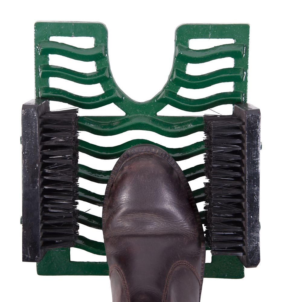 Green Three in One Black Boot Jack Boot Brush and Scraper