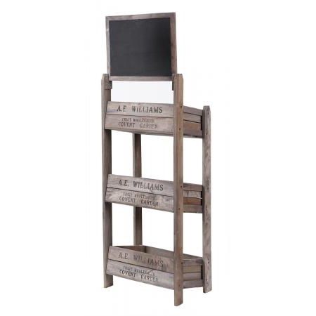 Back View of the Three Tier Crate Display Stand With Chalk Board