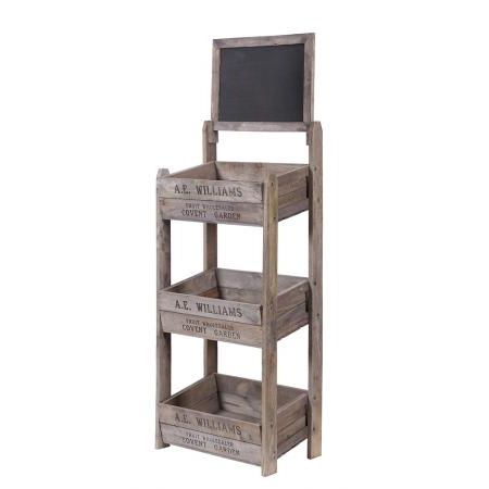 Wooden Crate Display Stand With Chalk Board