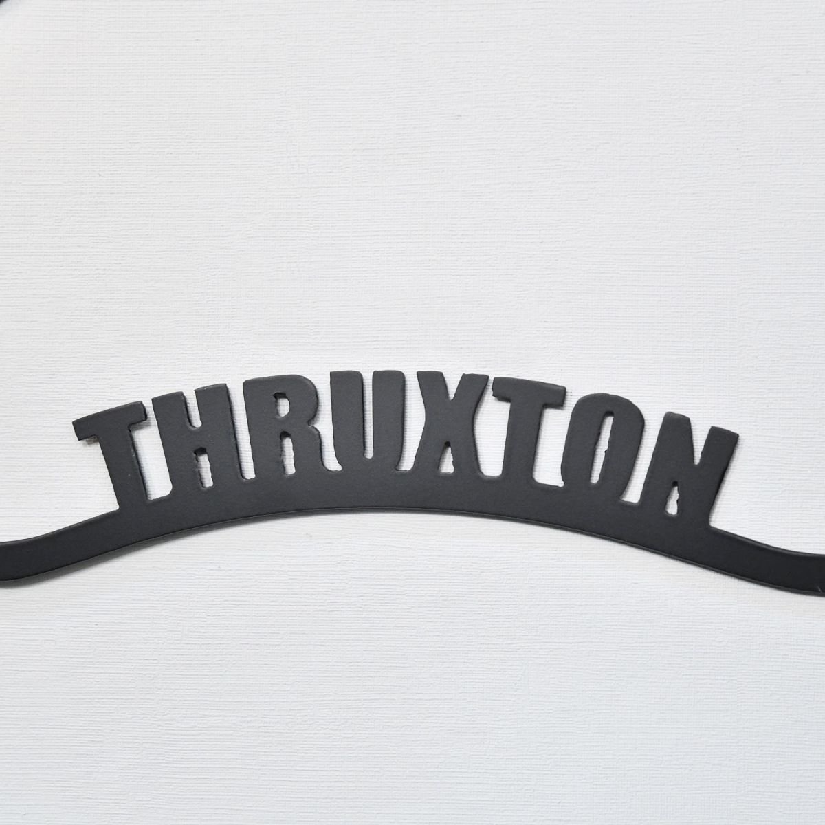 Close up of Thruxton wording 