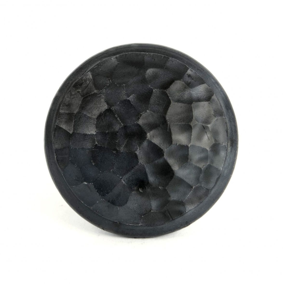 Top of 40mm Beeswax Hammered Iron Cabinet Knob