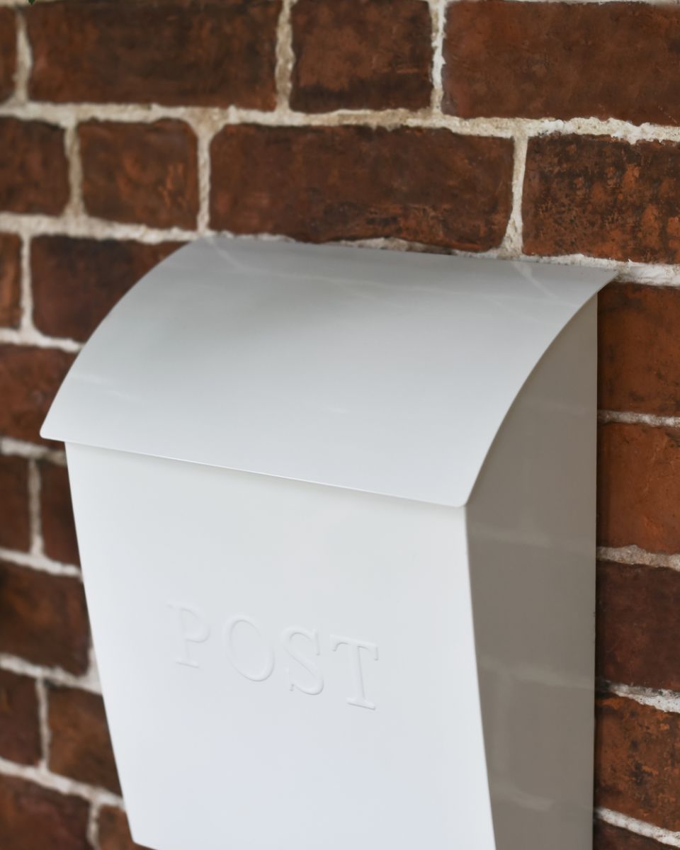 Lockable Top On The Wall Mounted White Post Box Lockable Top On The Wall Mounted White Post Box