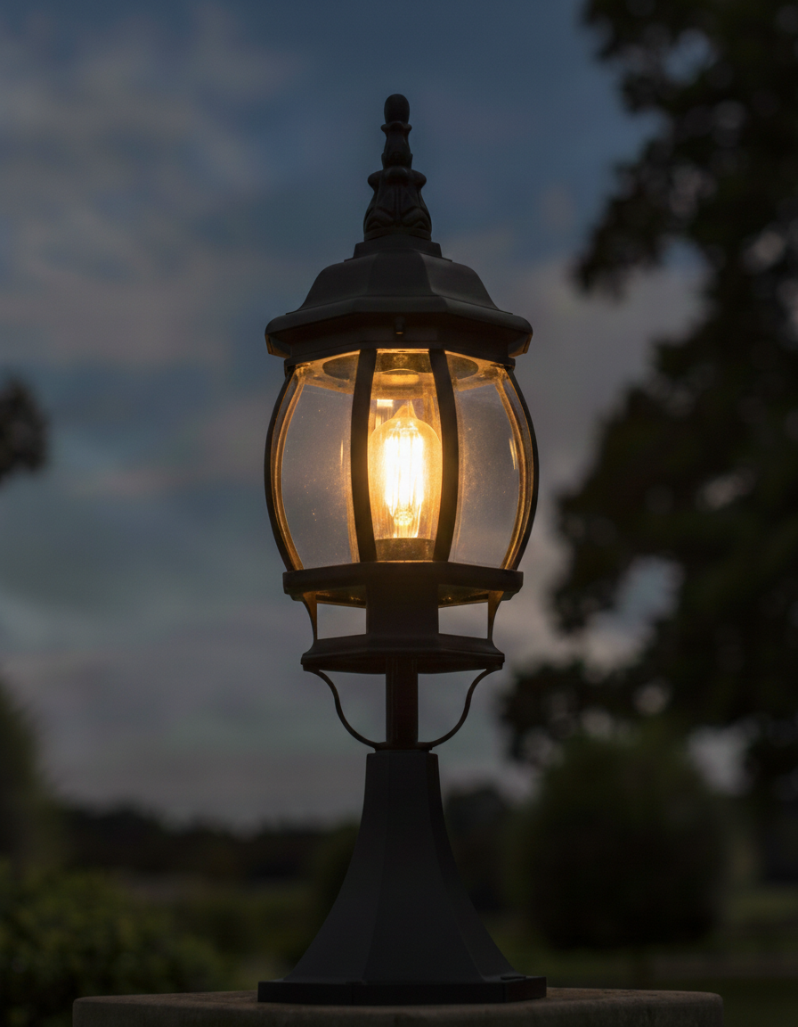 Digital representation of Tourega Pillar Light Small illuminated at night
