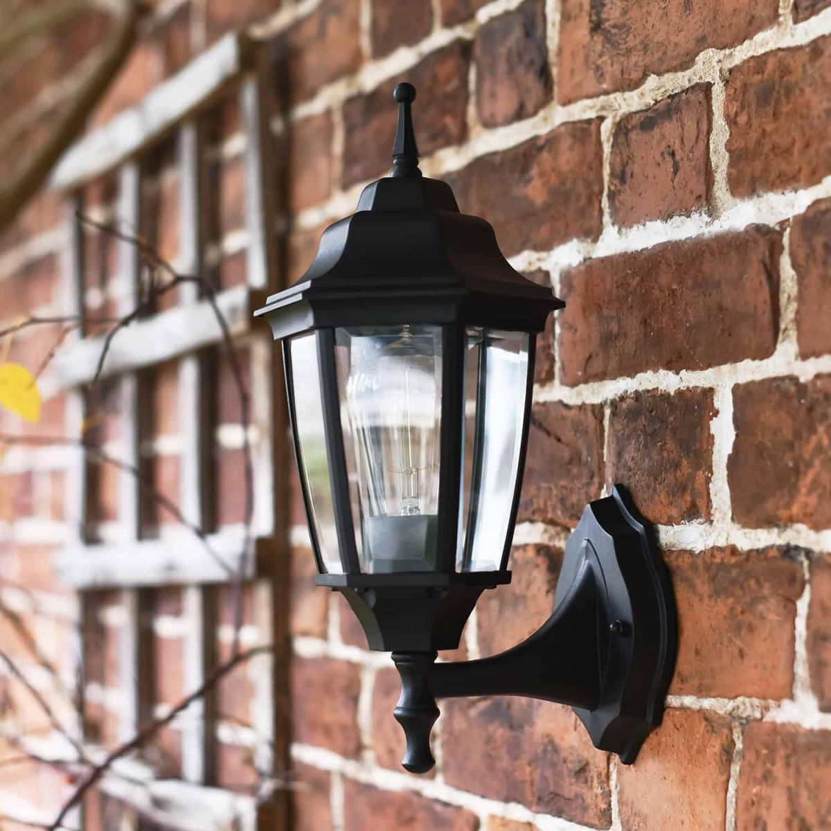 Traditional "Pointed" Black Aluminium Victorian Wall Lantern