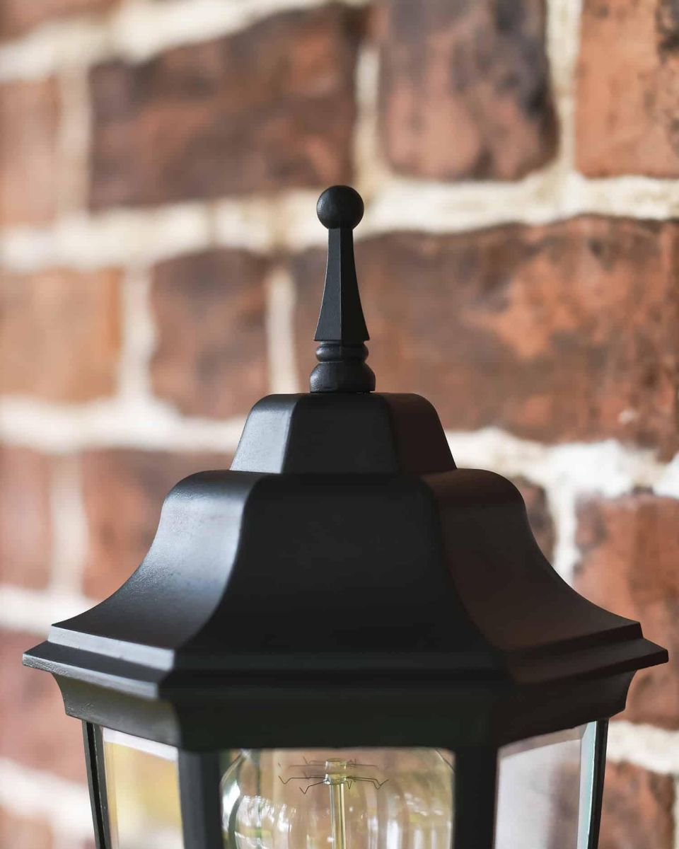 Close-Up of Pointed Lid for Traditional "Pointed" Black Aluminium Victorian Wall Lantern