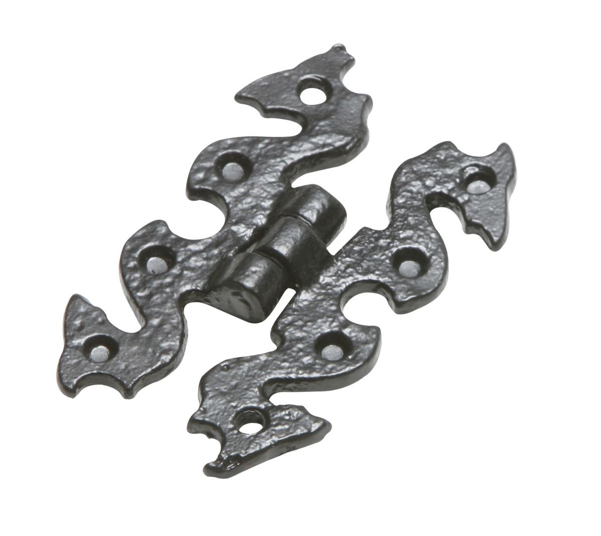 Traditional Antique Black Iron Highly Ornate Butterfly Hinges Traditional Antique Black Iron Highly Ornate Butterfly Hinges