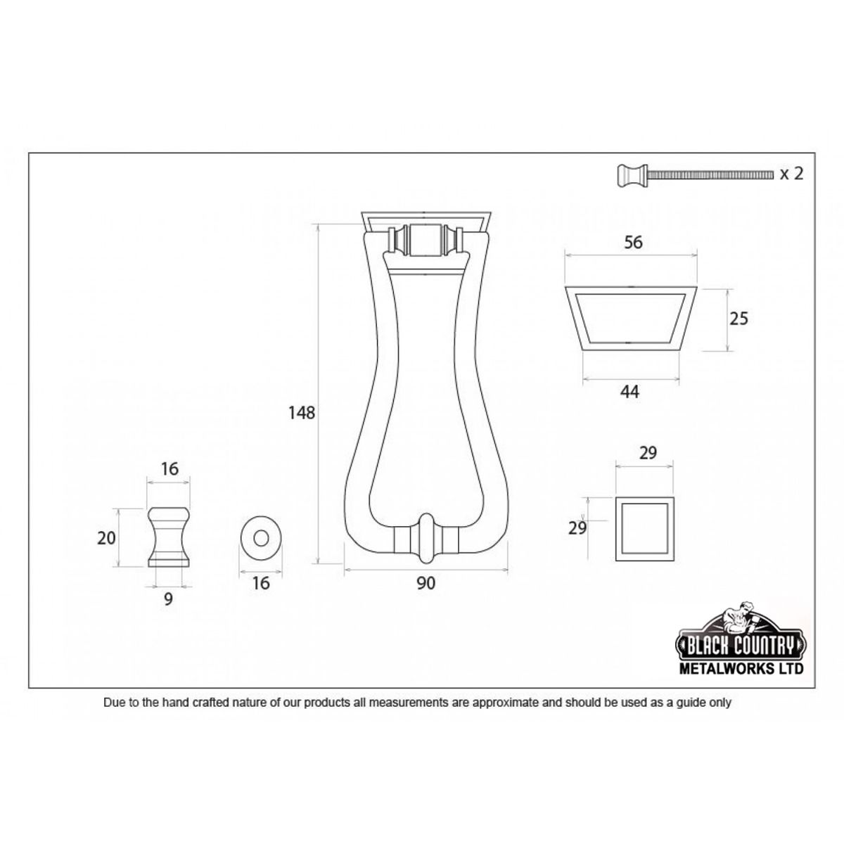 Dimensions Of The Art Deco Door Knocker
