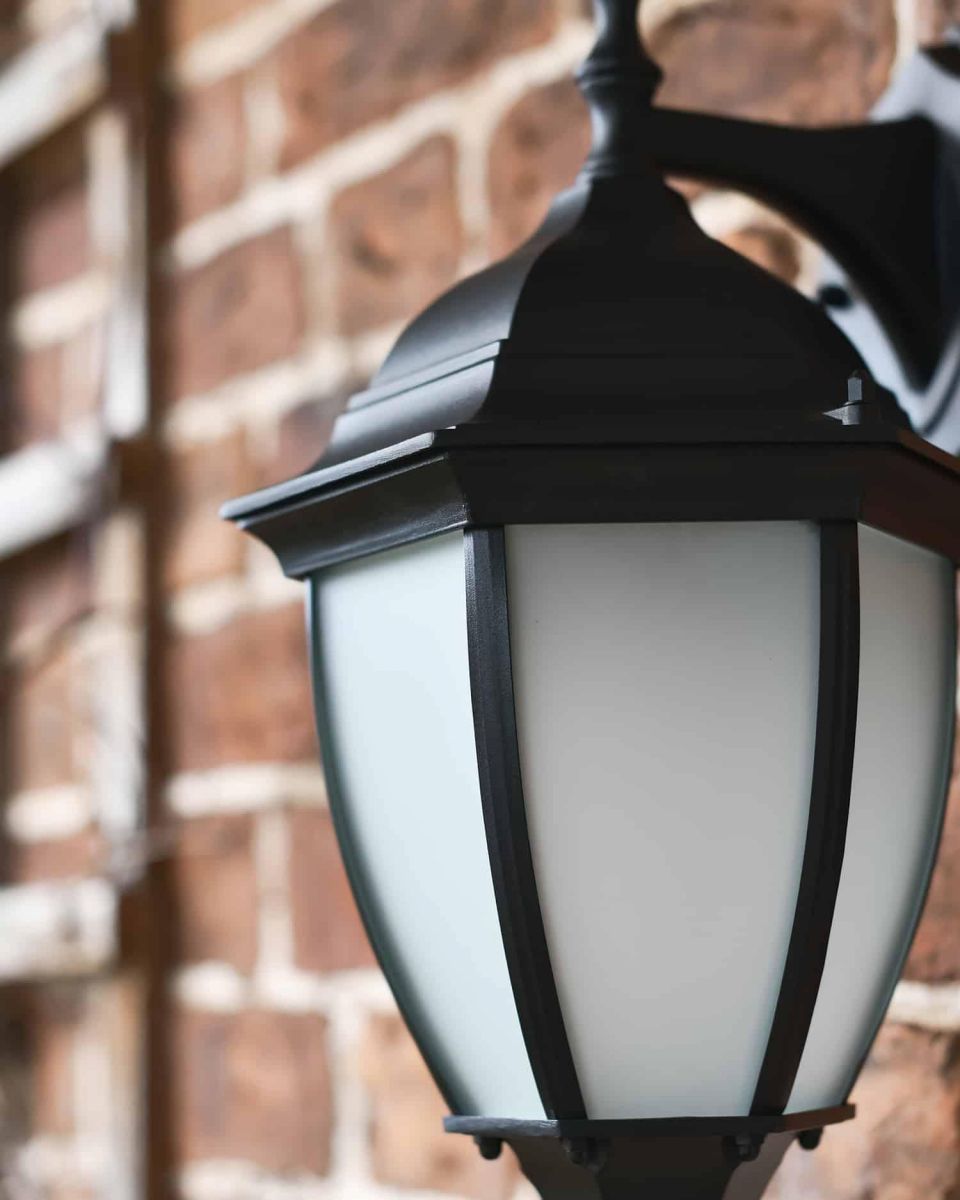 Close-Up of Traditional Black "Winter Frost" Aluminium Victorian Top Fix Wall Lantern - 36cm