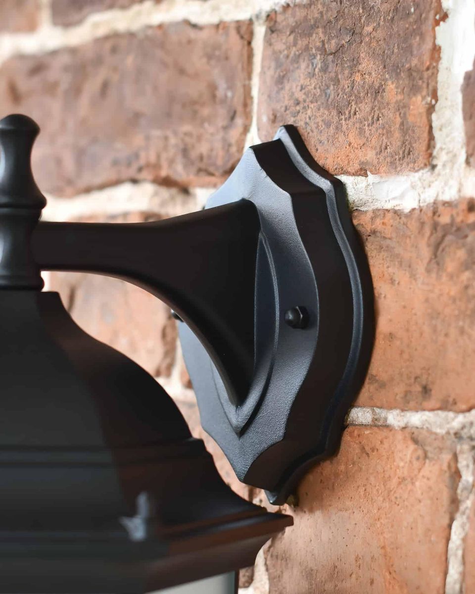 Close-Up of Backplate for Traditional Black "Winter Frost" Aluminium Victorian Top Fix Wall Lantern - 36cm