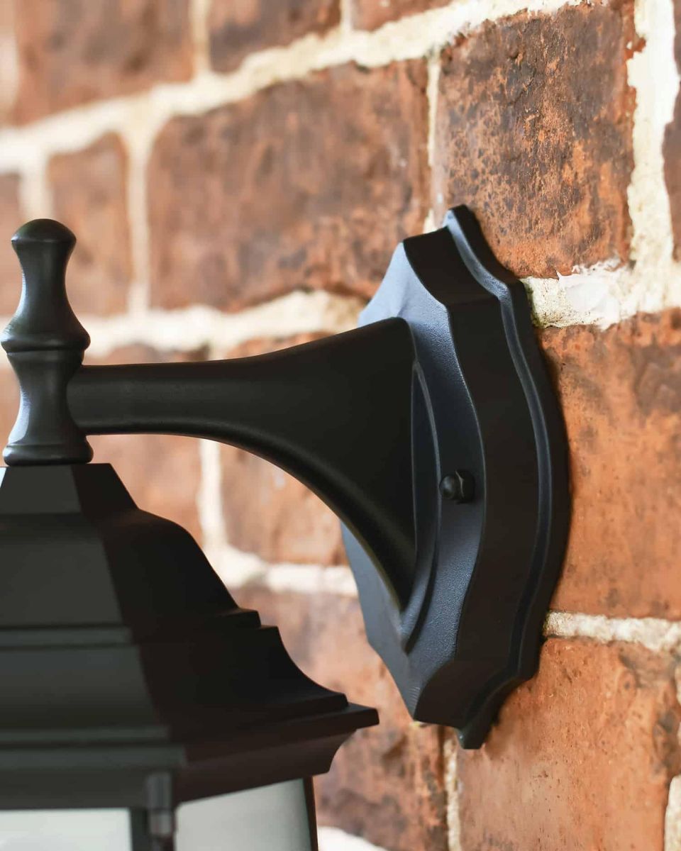 Close-Up of Backplate for Traditional Black "Winter Frost" Aluminium Victorian Top Fix Wall Lantern