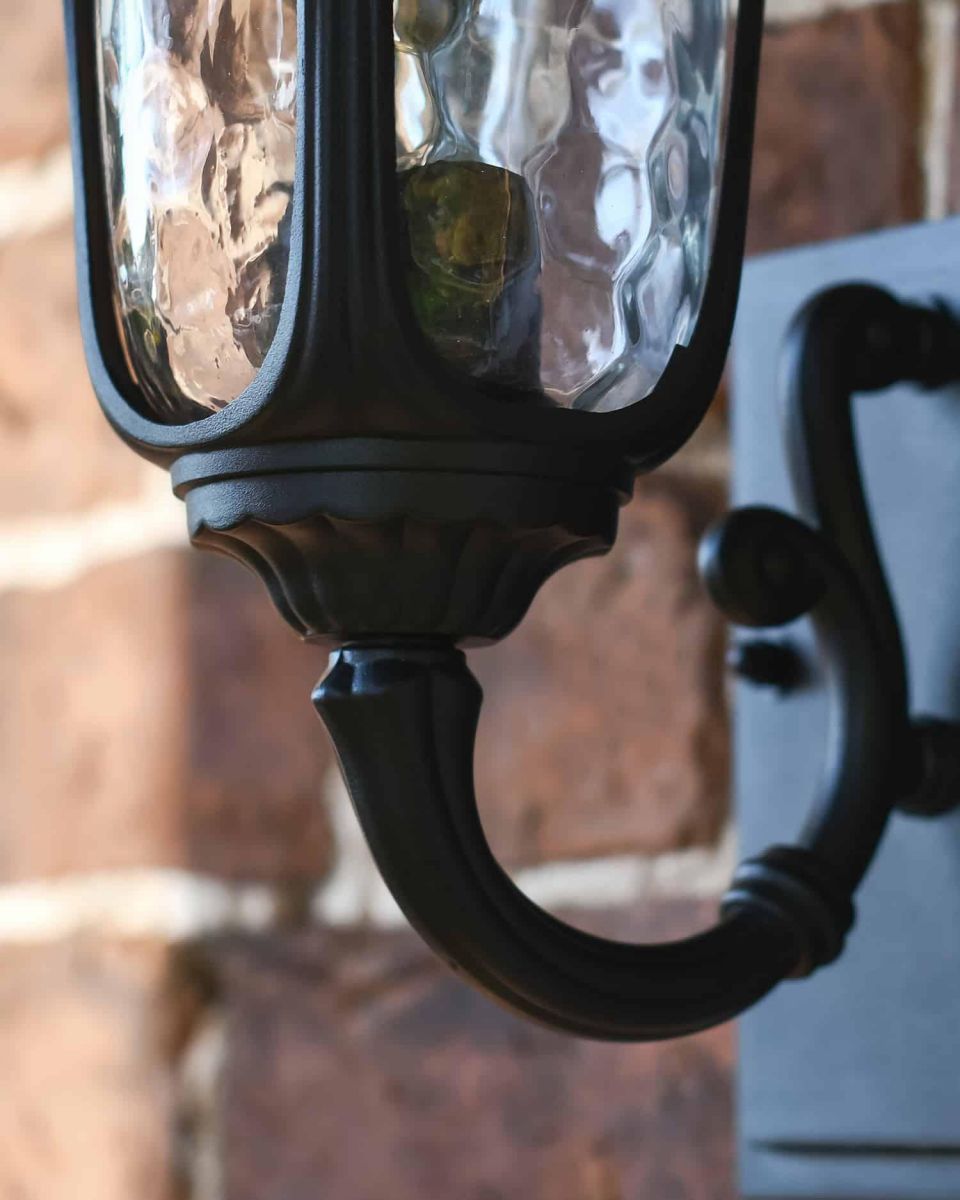 Close-Up of Bracket Traditional Black Aluminium Ornate Victorian Lantern - 35cm