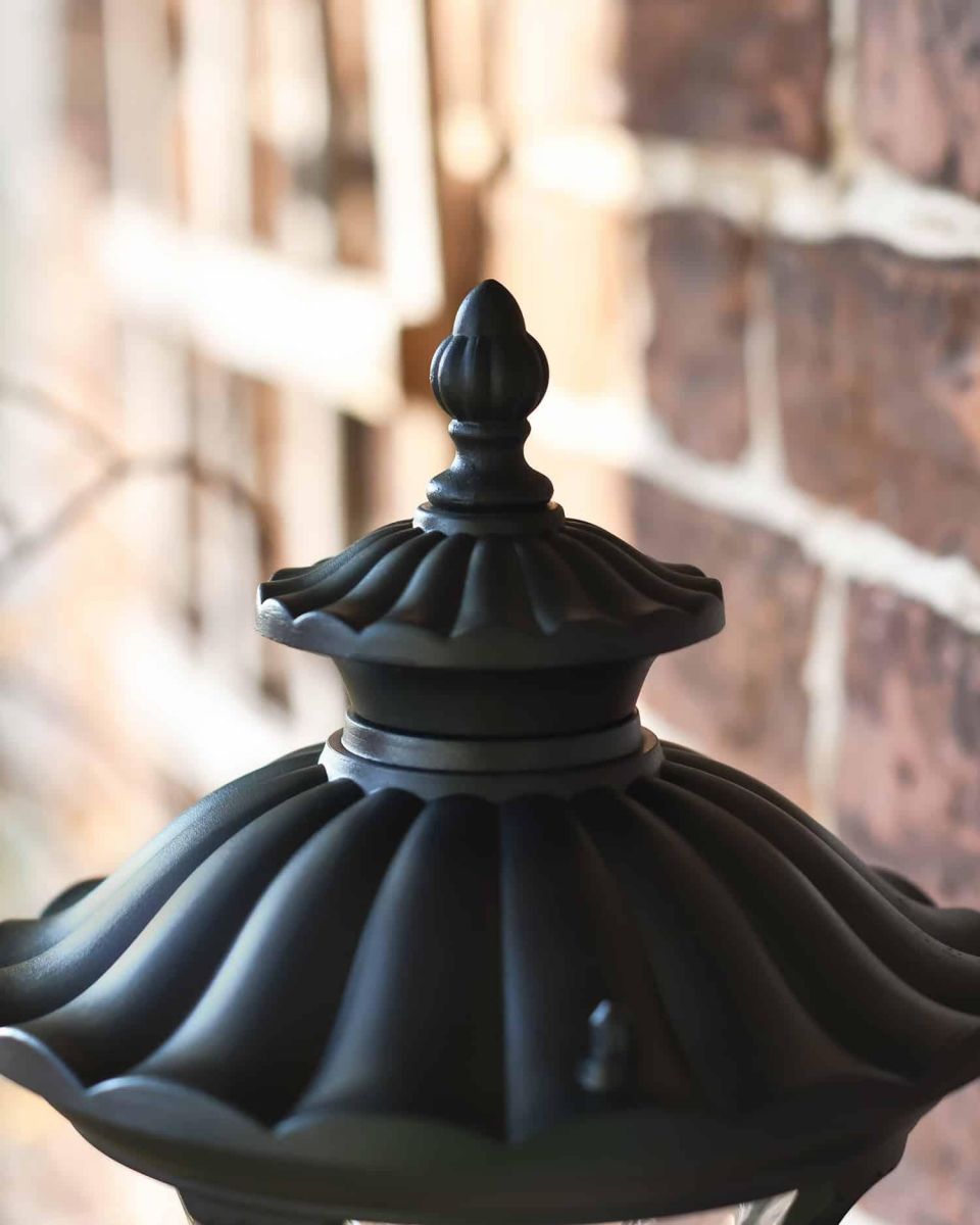 Close-Up of Lid for Traditional Black Aluminium Ornate Victorian Lantern - 35cm