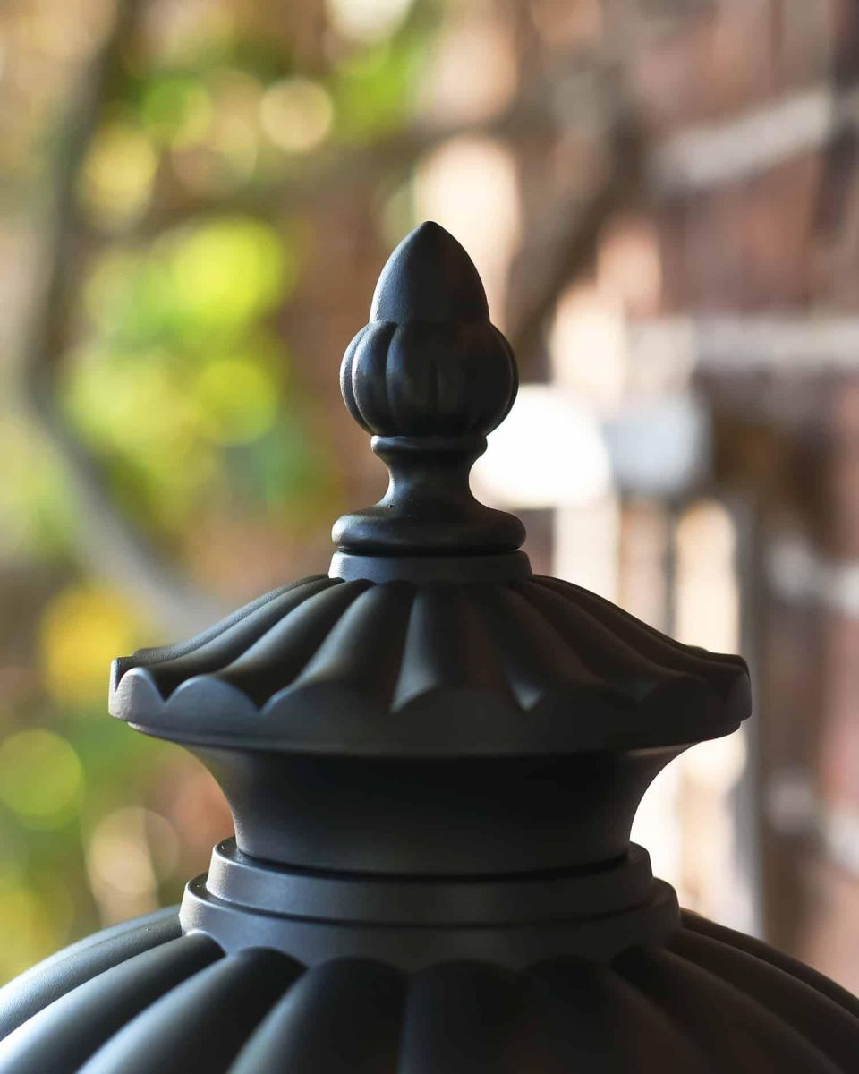 Close-Up of Lid for Traditional Black Aluminium Ornate Victorian Lantern - 54cm