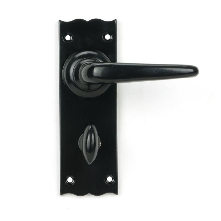 Traditional Black Bathroom Mortice Lock Door Handle Set
