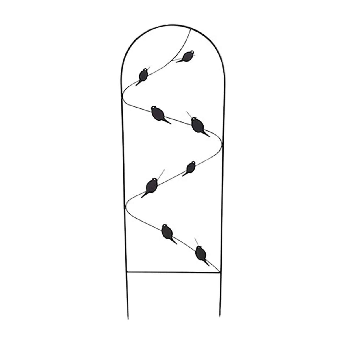 Traditional Black Garden Trellis with Bird Detailing
