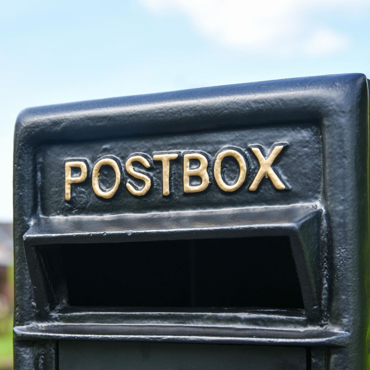 Close-up of the Fold Text on the Post Box