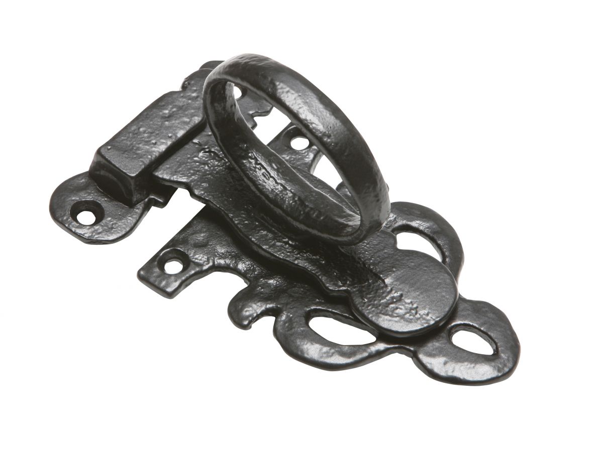 Traditional Antique Black Iron Deluxe Window Casement Fastener