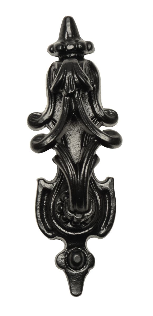 Traditional Black Iron Gothic "Rawnsley Pattern" Door Knocker