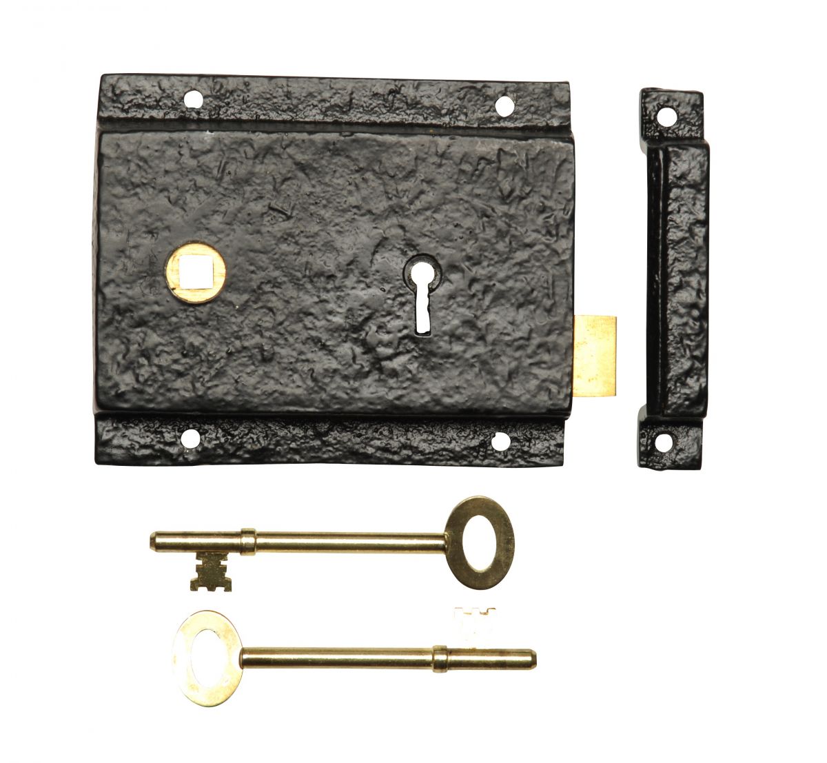 "Almerry" Black Iron Rim Lock - Left Hand 