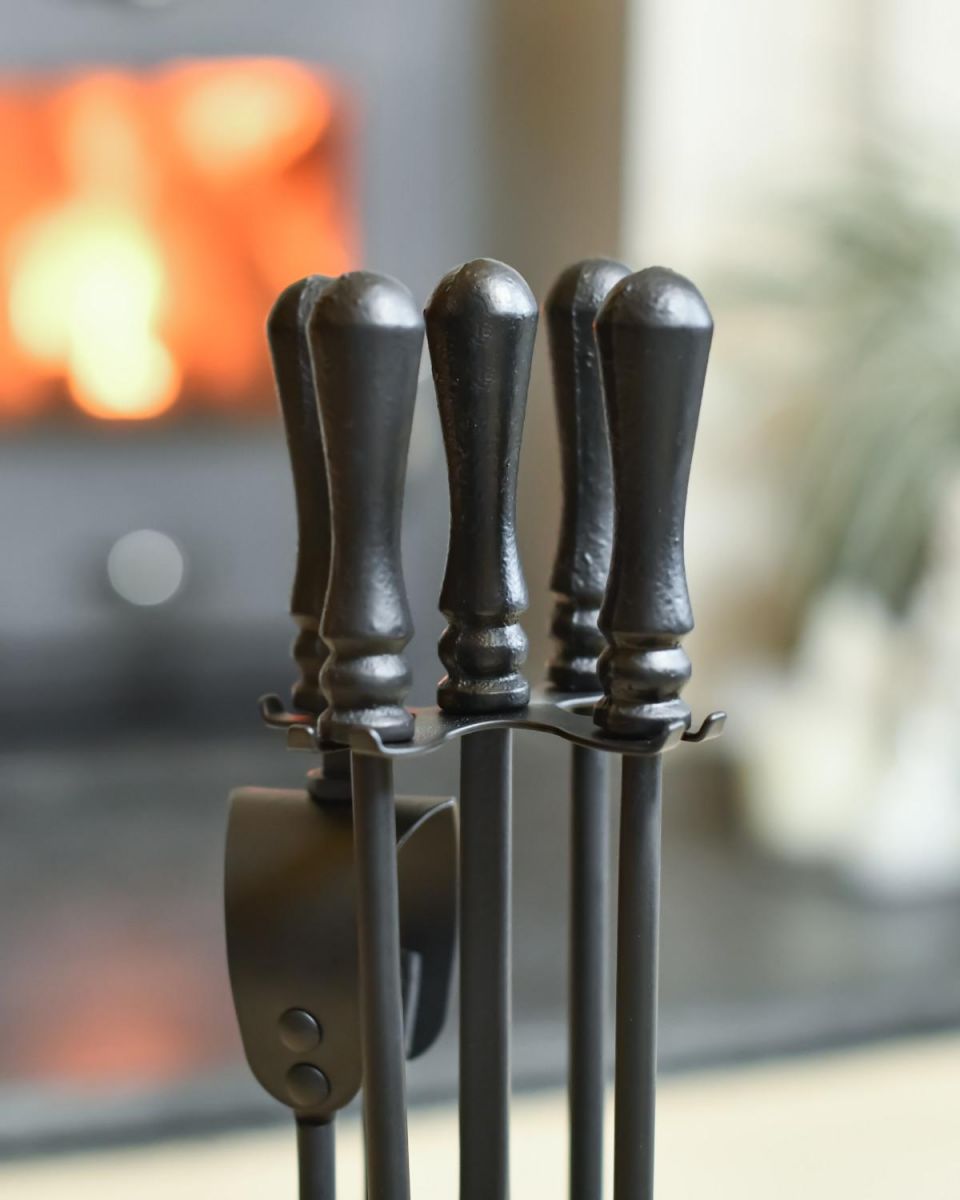 Close Up Of Traditional Black Single Twist Companion Set Tool Handles