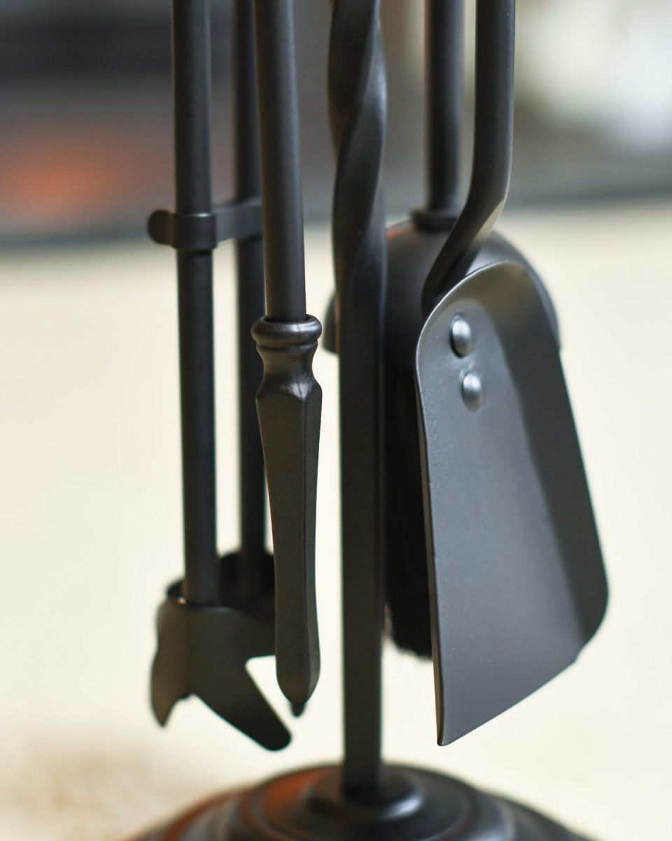 Close Up Of Traditional Black Single Twist Companion Set Tongs