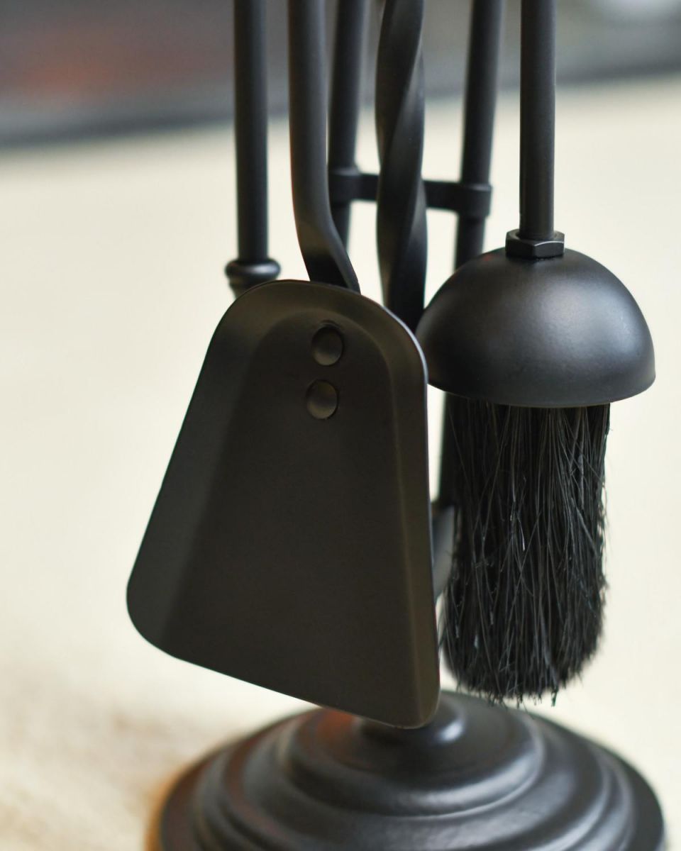 Close Up Of Traditional Black Single Twist Companion Set Shovel