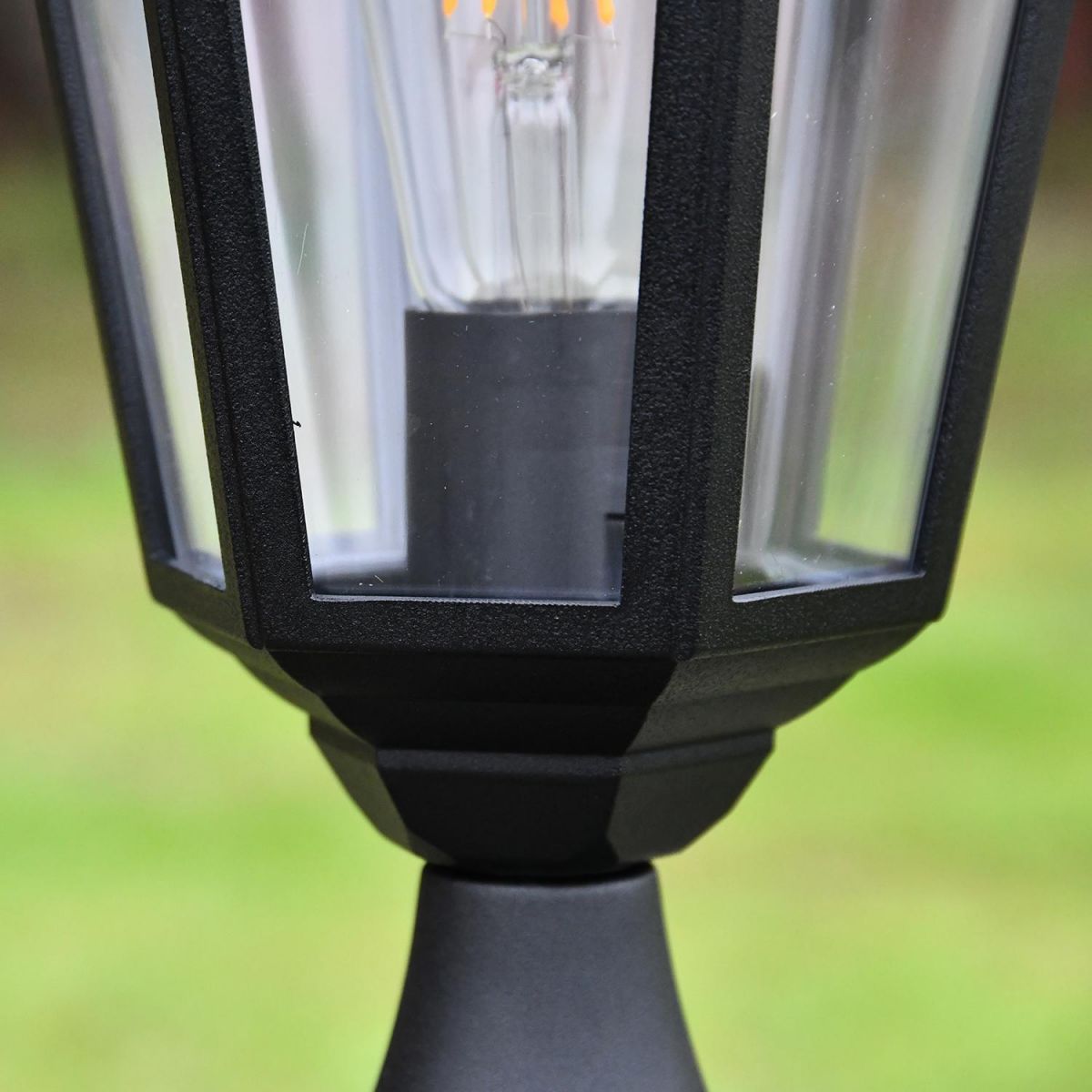 Close-up of the Glass Inside the Pillar Light