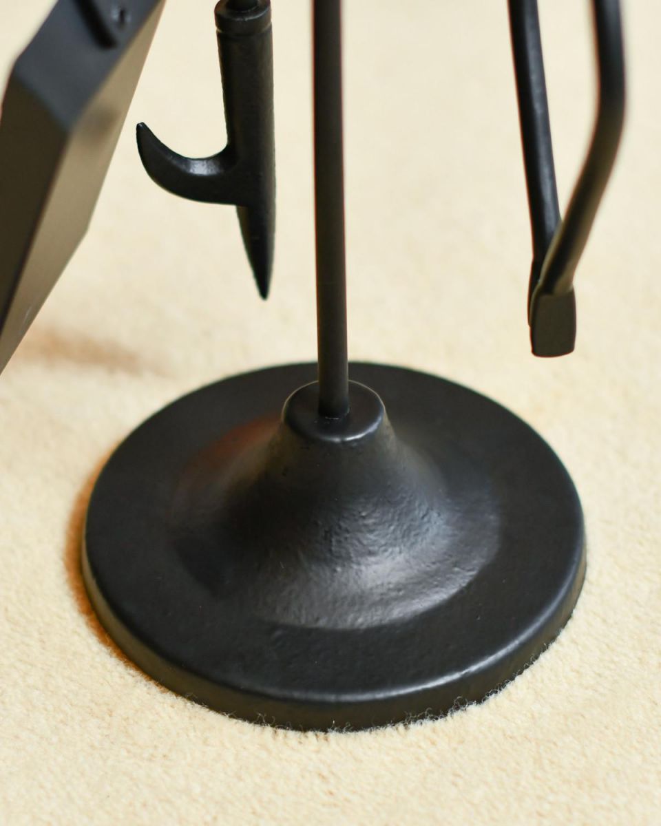 Close Up Of Traditional Cawthorne Black Companion Set Base