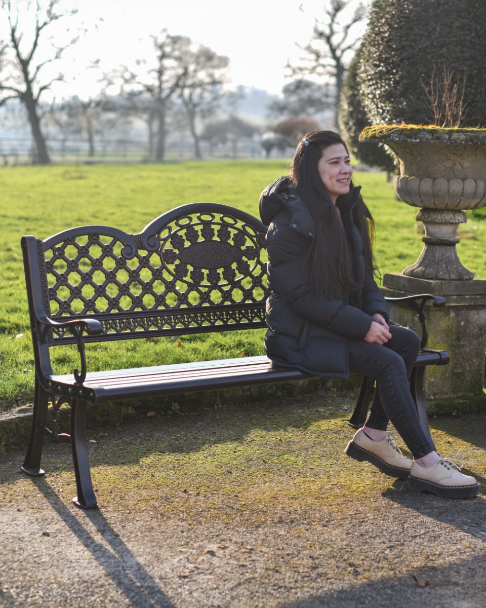 Fairford Aluminium Garden Bench To Scale