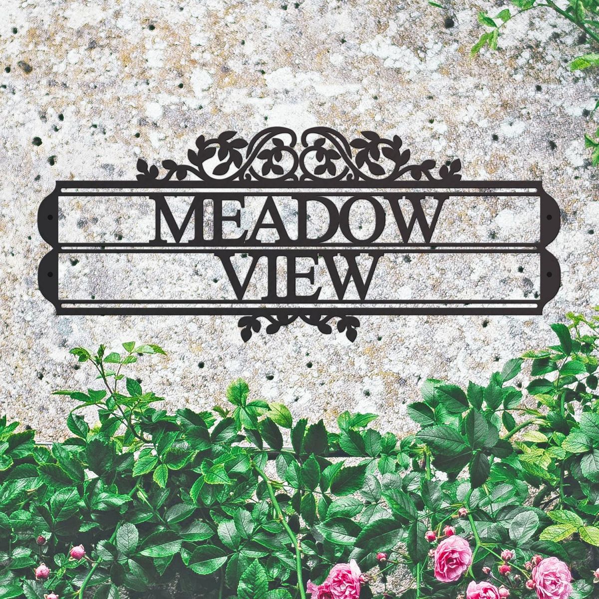 Foliage House Name Sign on a Traditional Wall