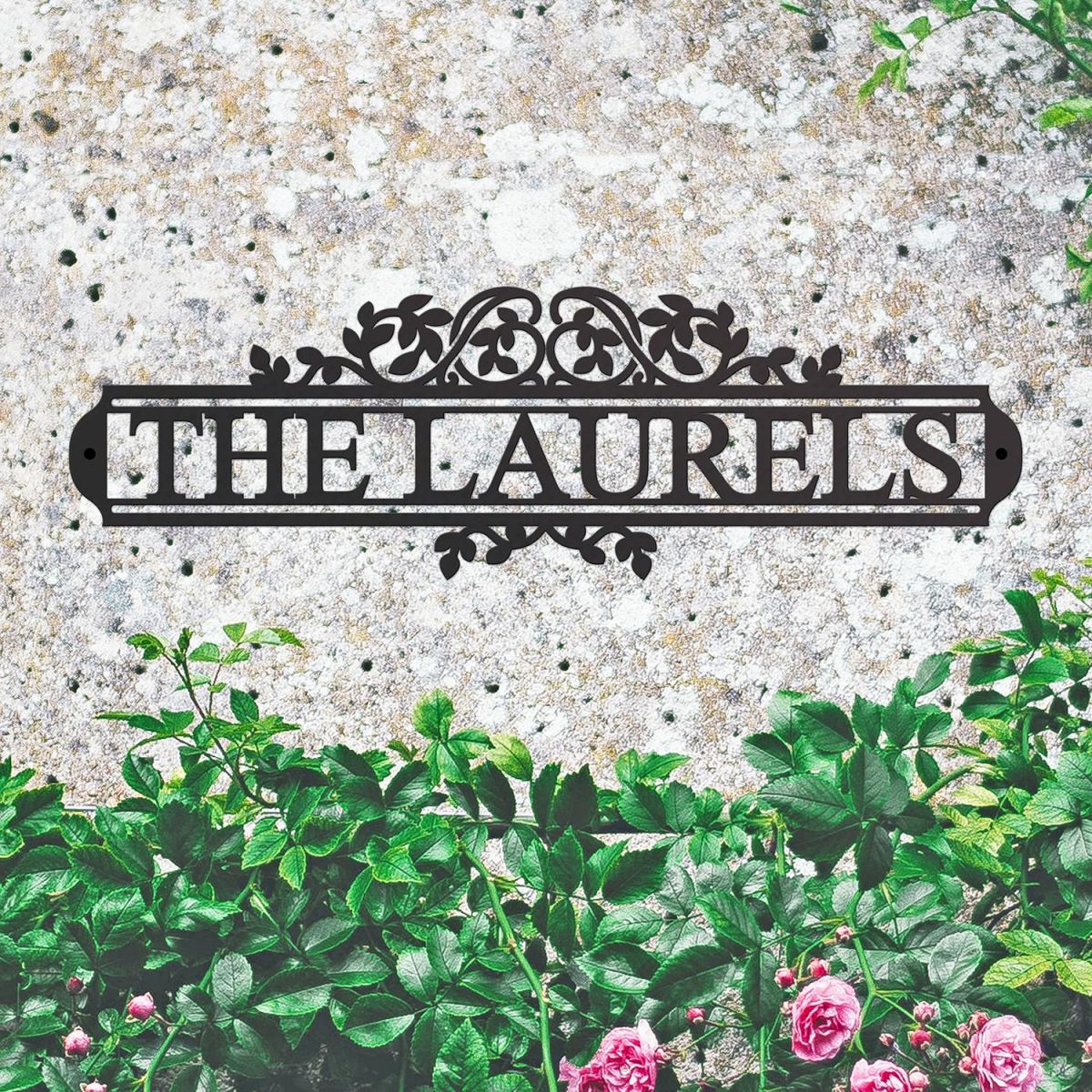 Foliage House Name Sign on a Traditional Wall