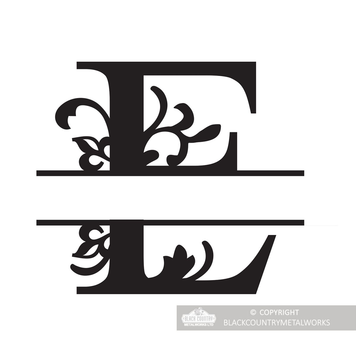 Letter E Personalised Monogram Name Sign