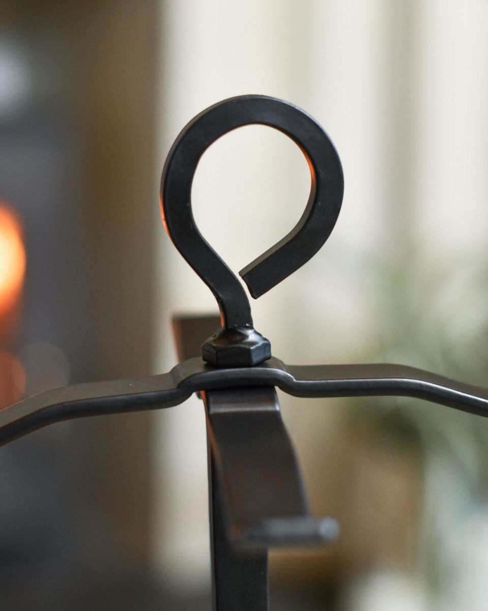 Close Up Of Traditional Loop Handle "Spiral" Companion Set Finial