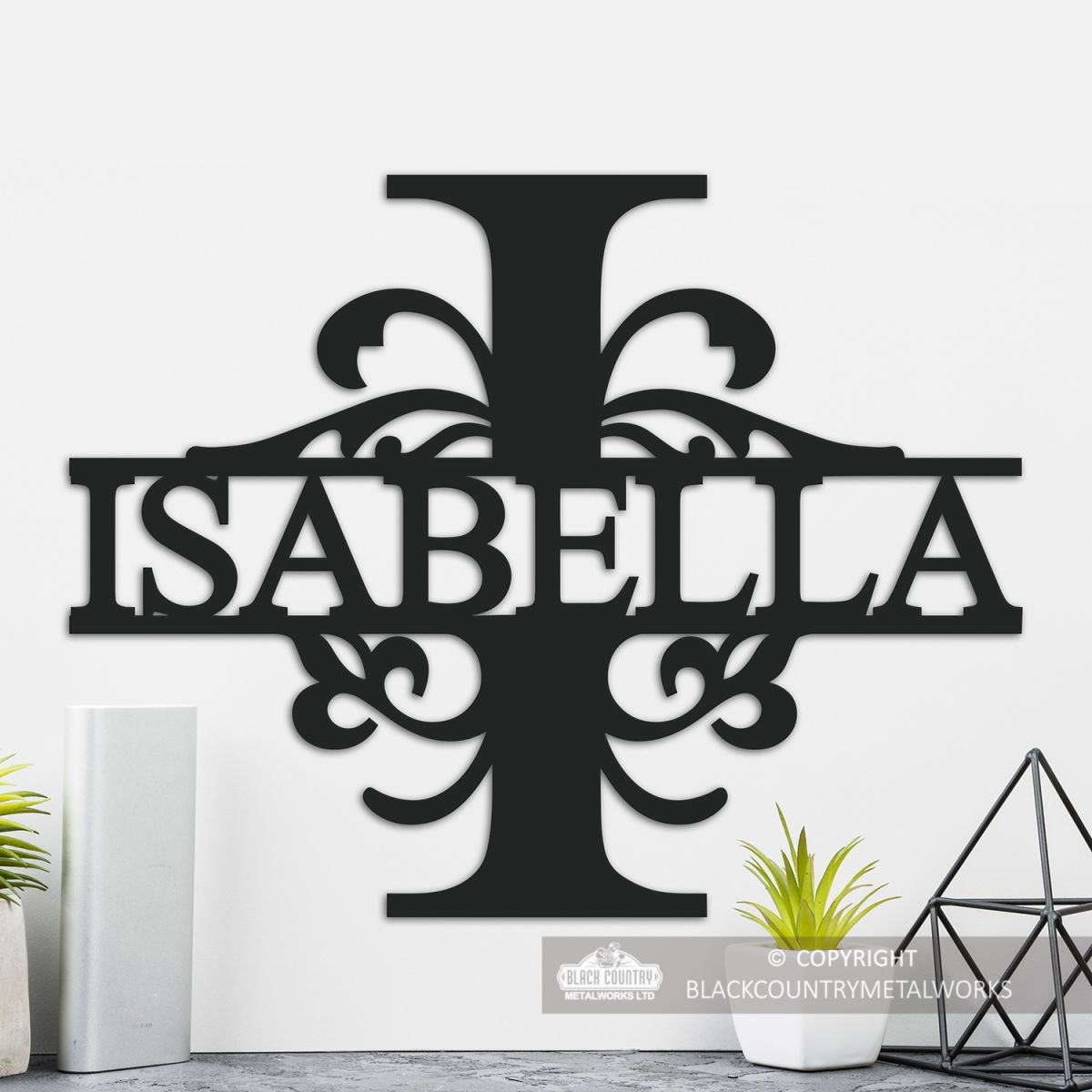 Letter I Personalised Monogram Name Sign in Situ in the Home Letter I Personalised Monogram Name Sign in Situ in the Home