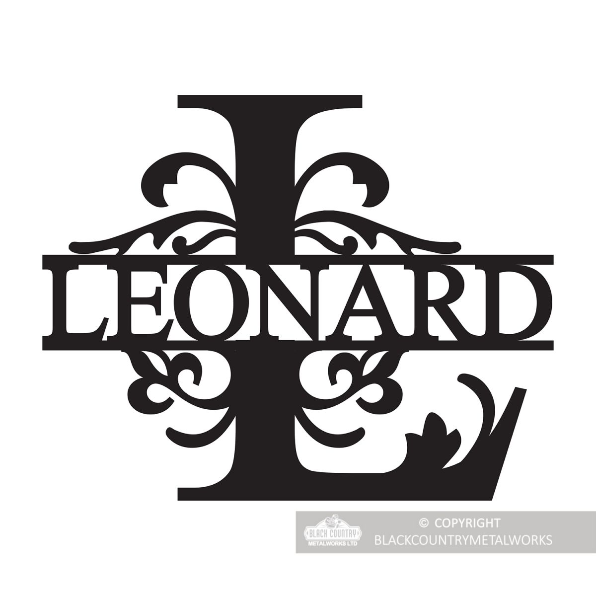 Letter L Monogram Name Sign Personalised with the Name Leonard