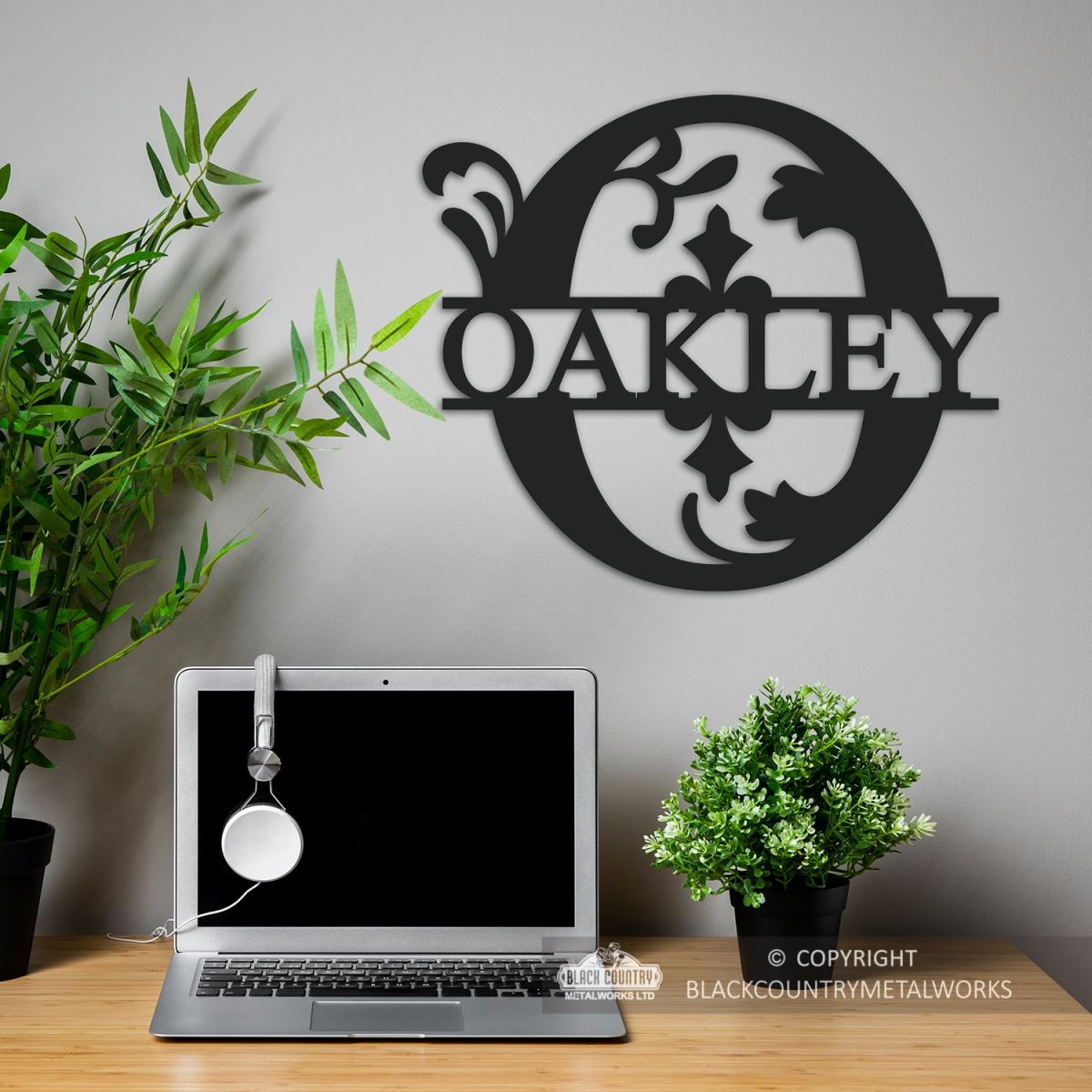 Letter 0 Monogram Name Sign in Situ in the Office