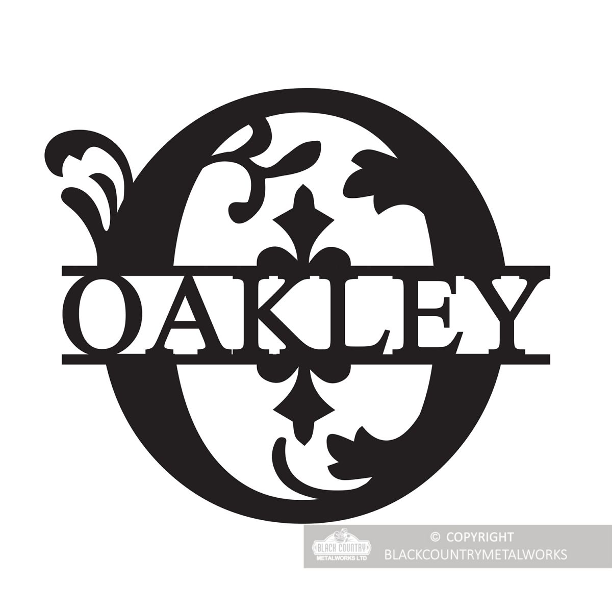 Letter O Monogram Name Sign Personalised with the Name Oakley