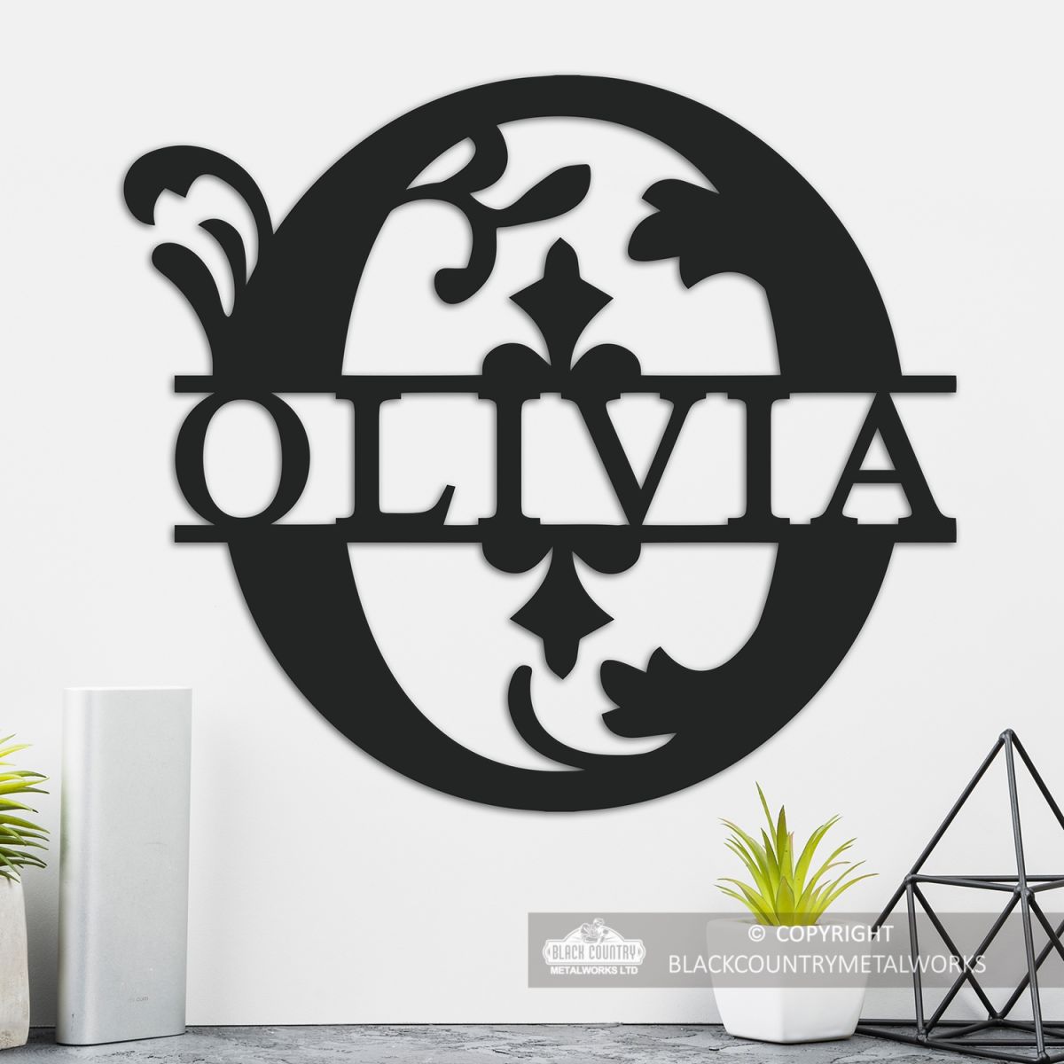 Letter O Personalised Monogram Name Sign in Situ in the Home