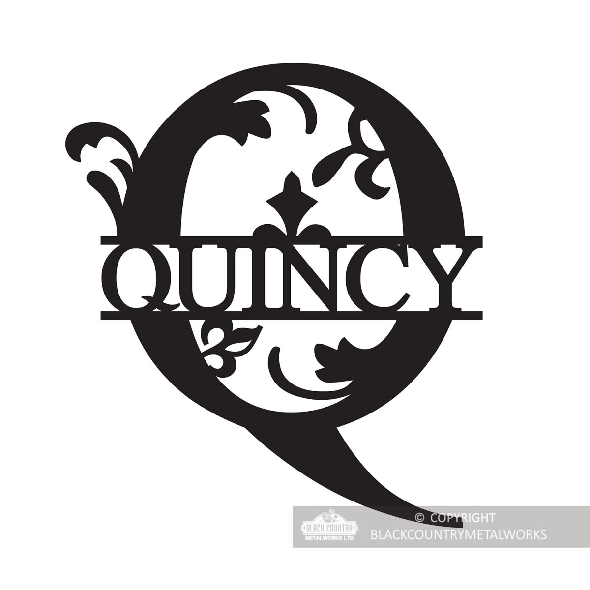 Letter Q Monogram Name Sign Personalised with the Name Quincy