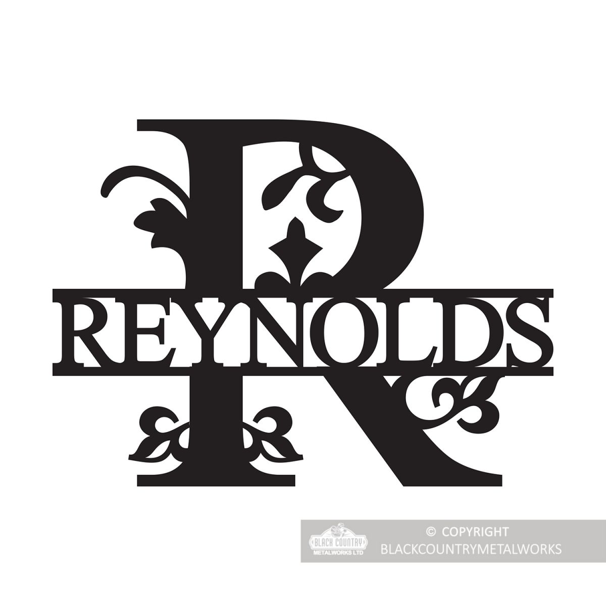 Letter R Monogram Name Sign Personalised with the Name Reynolds