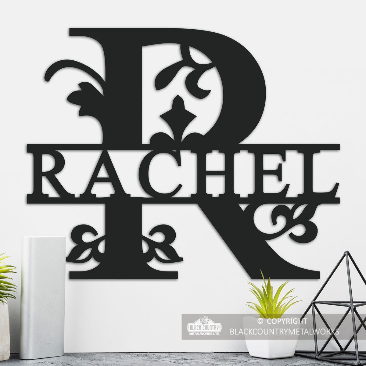 Letter R Personalised Monogram Name Sign in Situ in the Home