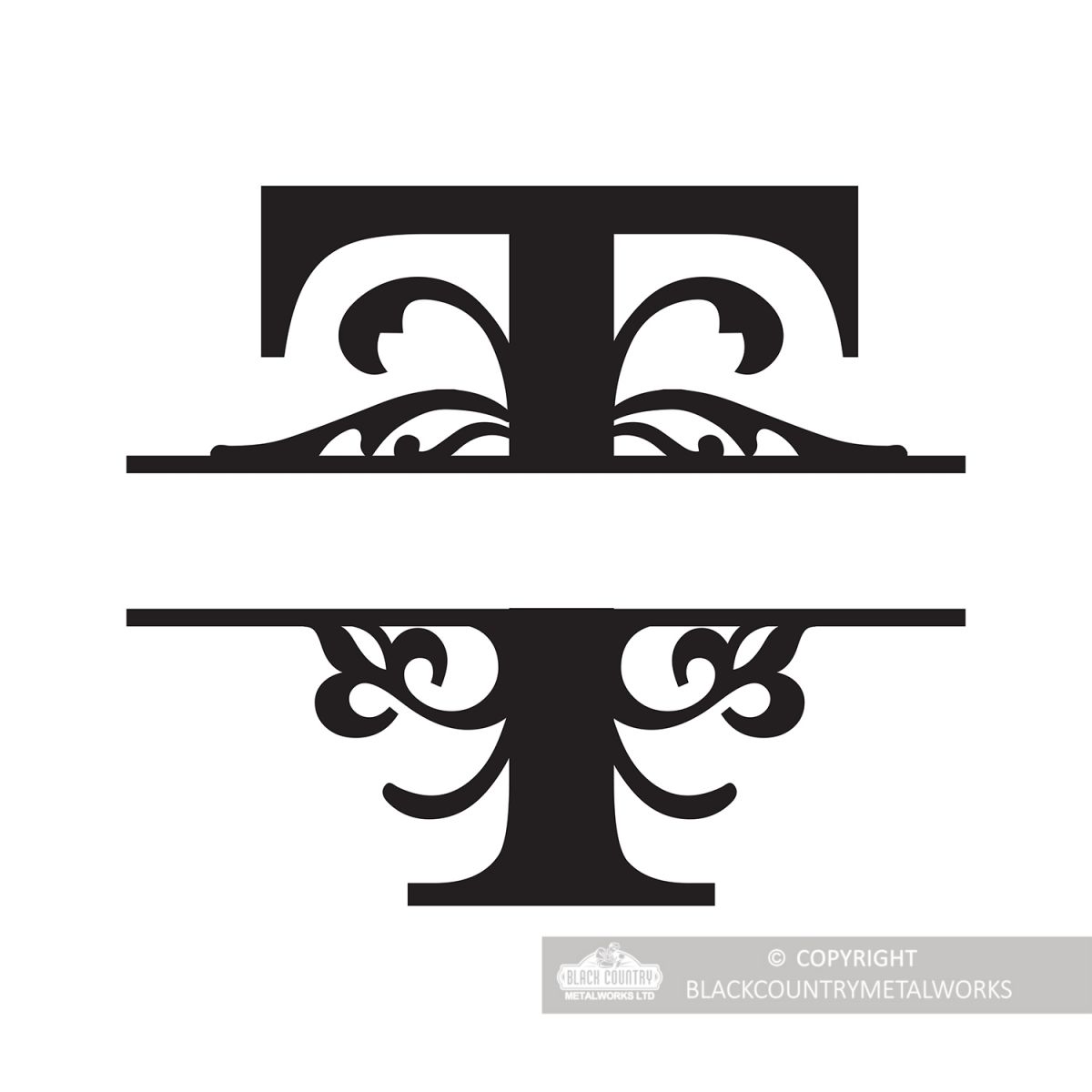 Letter T Personalised Monogram Name Sign