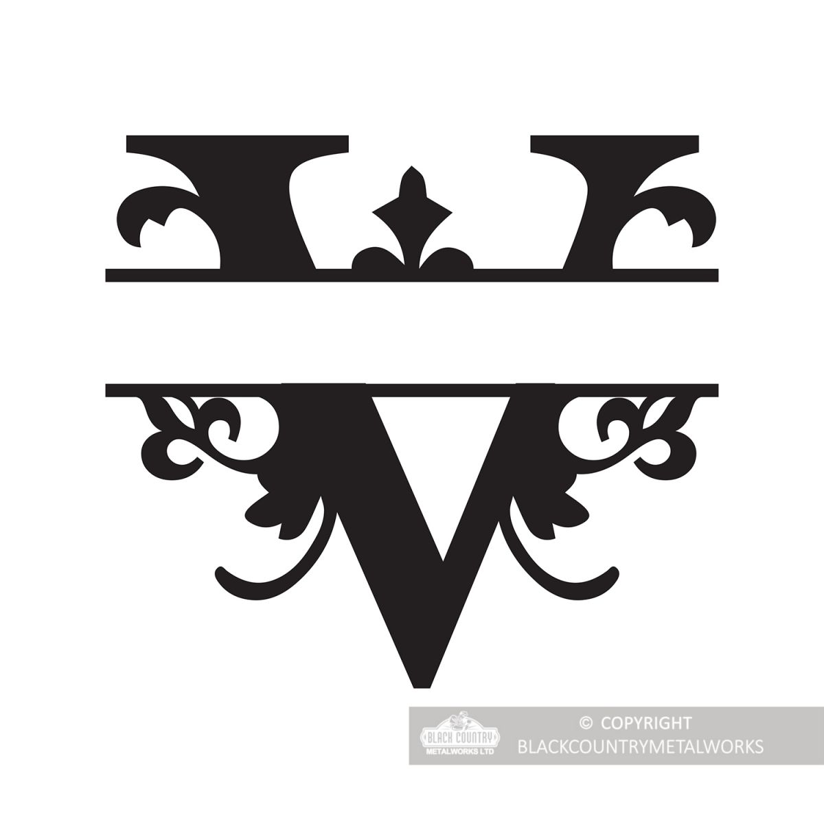 Letter V Personalised Monogram Name Sign