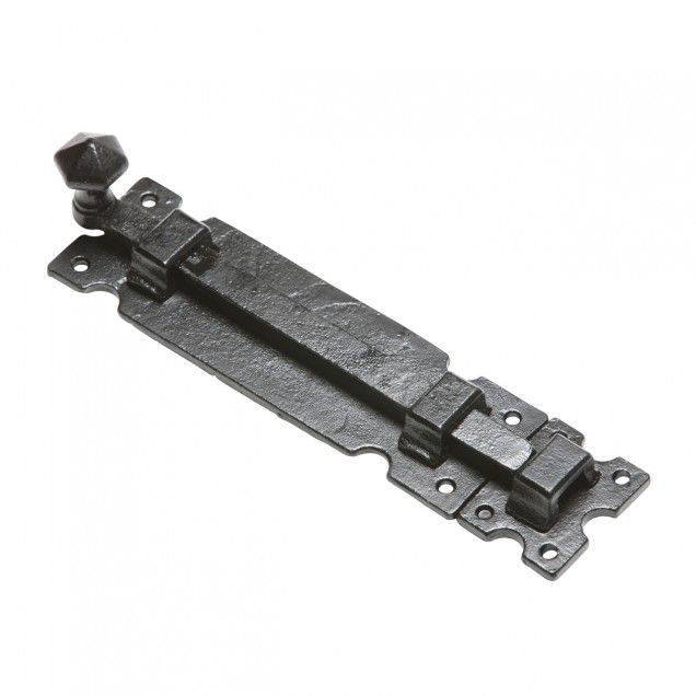 Traditional Squared Black Iron Door Bolt
