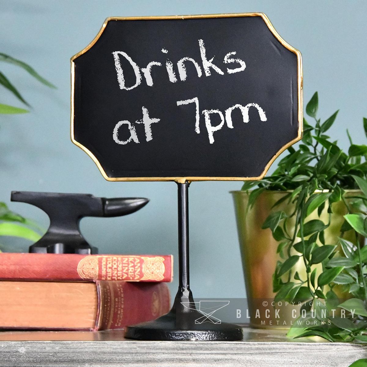 Antique Bronze Vintage Chalk Board in Situ in the Home
