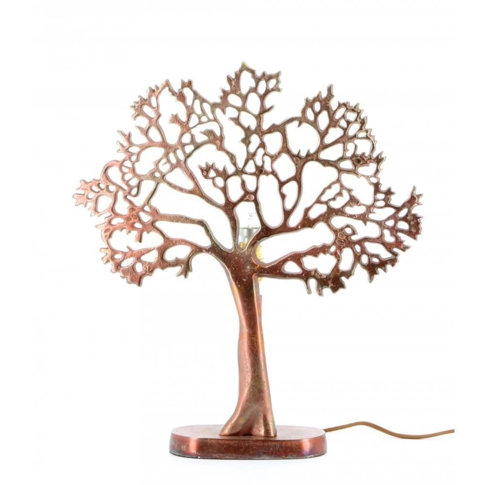 Tree of Life Table Lamp in a Rustic Finish