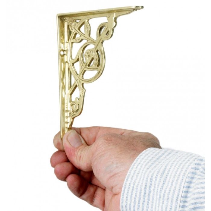 Trellis Brass Shelf Bracket 24cm x 19cm