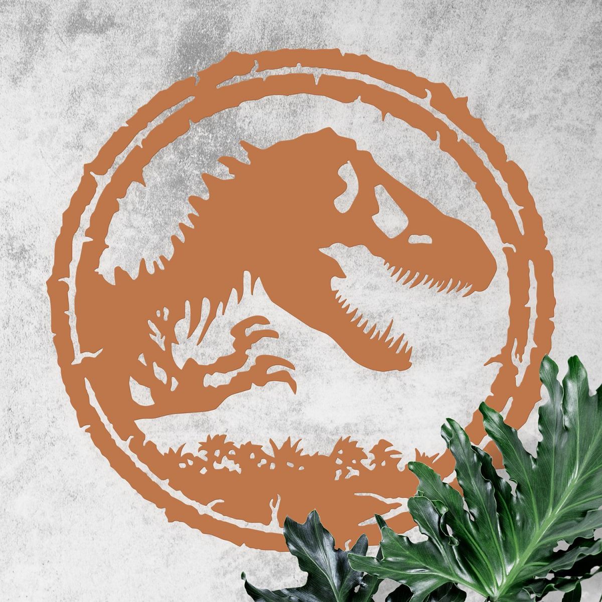 T-Rex Wall Art on a Rustic Wall