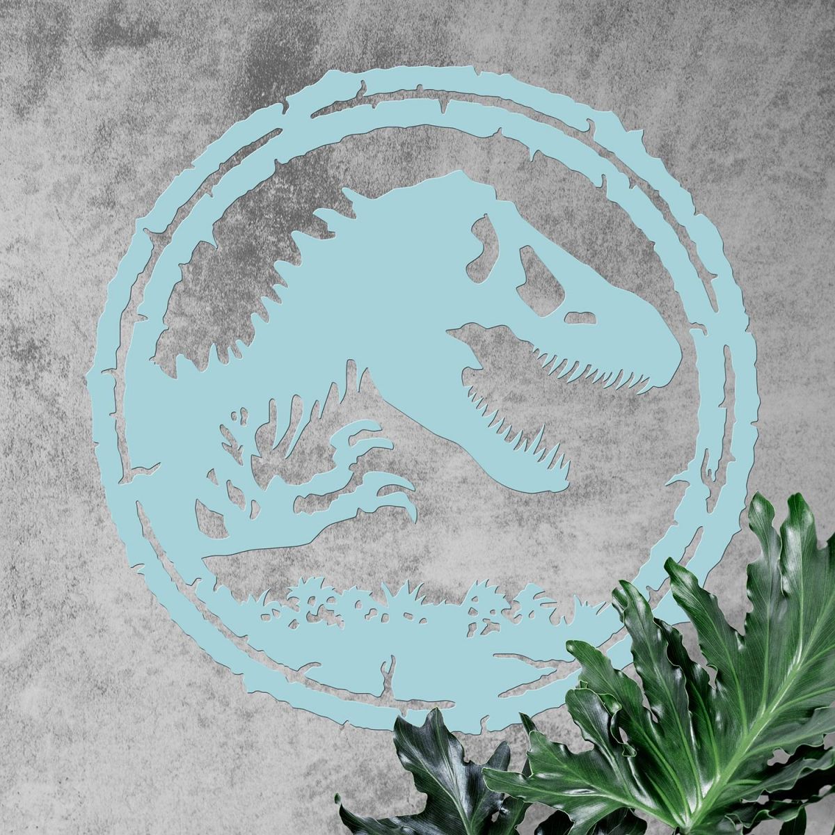 T-Rex Wall Art on a Rustic Wall