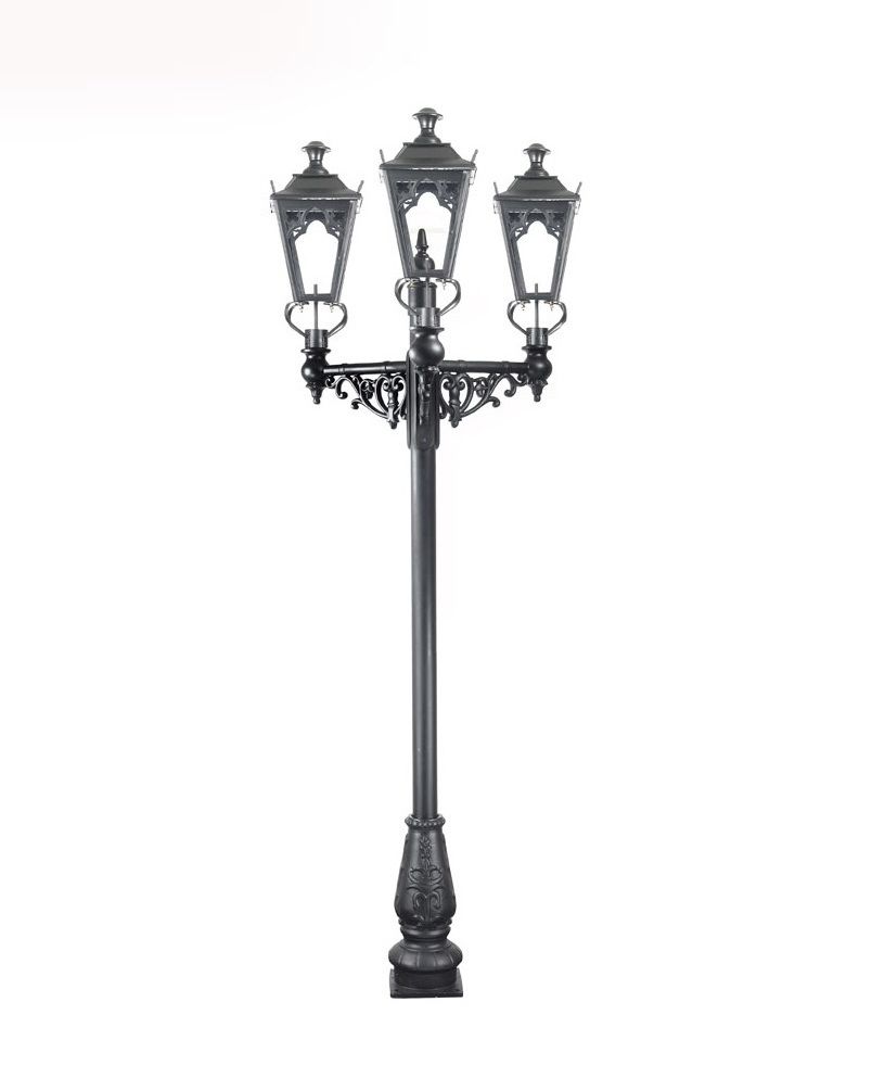 Triple Headed Gothic Style Lamp Post